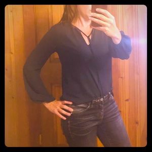 Violet and Claire tie neck blouse. Size S